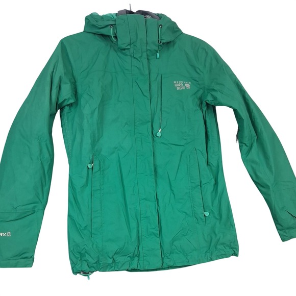 Mountain Hardwear Jackets & Blazers - Mountain Hardwear Waterproof Hooded Rain Jacket Green Womens S Petite